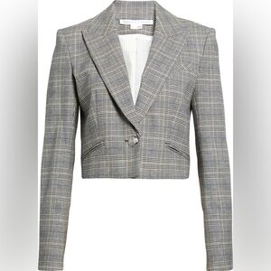 Veronica Beard Fabiola Plaid Crop Blazer size 12 NWT